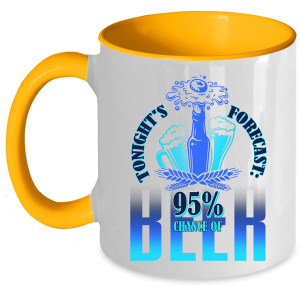95% Chance Of Beer Coffee Mug, Tonight's Forecast Accent Mug