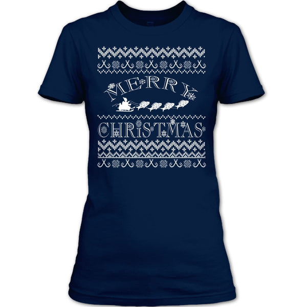Merry Christmas T Shirt, Coolest Fishing T Shirt