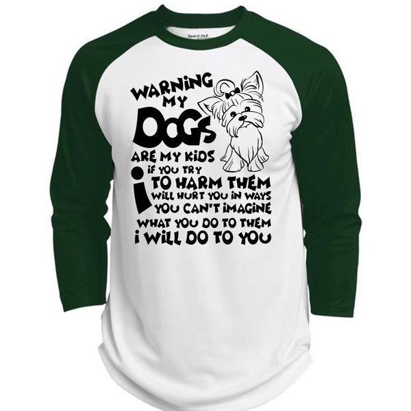 Warning My Dog Are My Kids T Shirt, I Love My Dog T Shirt, Awesome T-Shirts  (Polyester Game Baseball Jersey)
