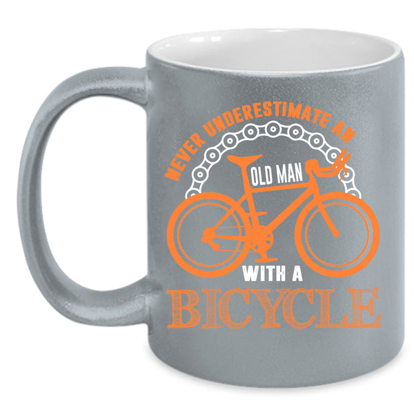 An Old Man With A Bicycle Coffee Mug, Cool Grandpas Coffee Cup