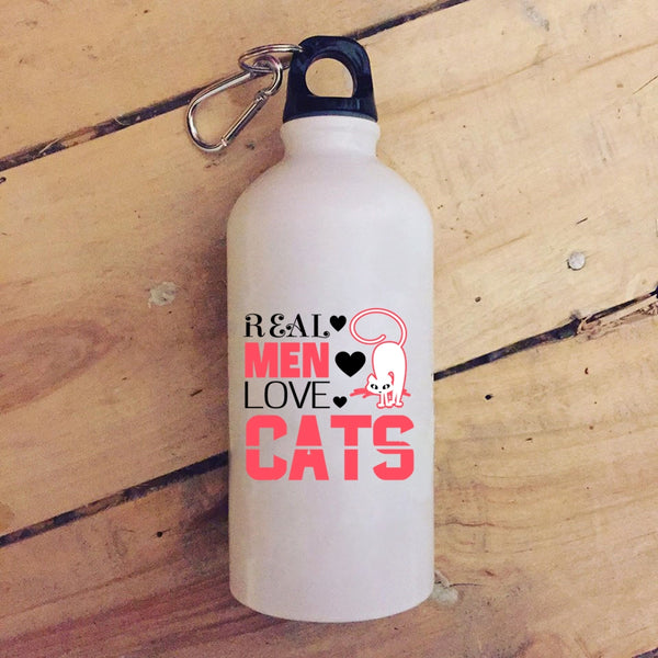 Real Men Love Cats 20 oz Stainless Steel Bottle,Awesome Gift For My Son Outdoor Sports Water Bottle