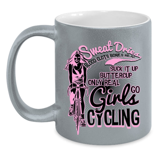 Awesome Girls Coffee Mug, Only Real Girls Go Cycling Accent Mug
