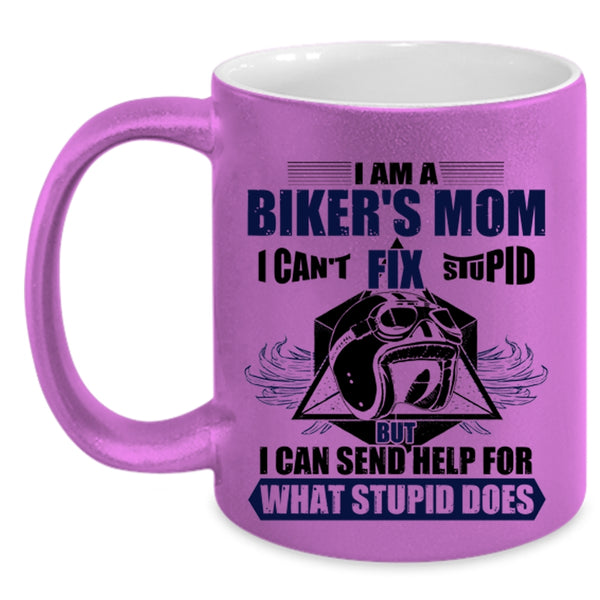 Cool Gift For Biker's Mom Coffee Mug, I Am A Biker's Mom Accent Mug