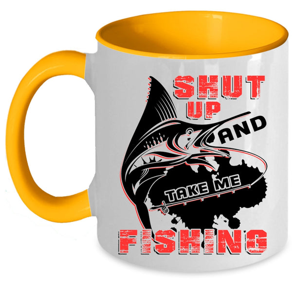 Cool Fisher Coffee Mug, Take Me Fishing Accent Mug