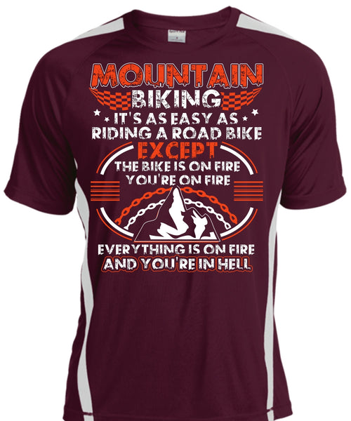 Mountain Biking T Shirt, Riding A Road Bike T Shirt, Cool Shirt