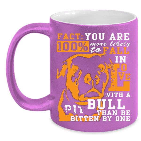 Fall In Love With A Pit Bull Coffee Mug, Cute Dogs Coffee Cup