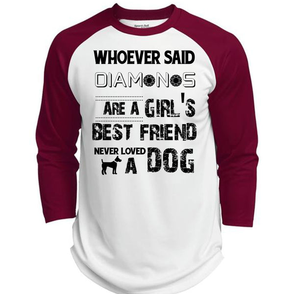 Diamonds Are A Girl's Best Friend Never Loved A Dog T Shirt, Favorite T Shirt  (Polyester Game Baseball Jersey)