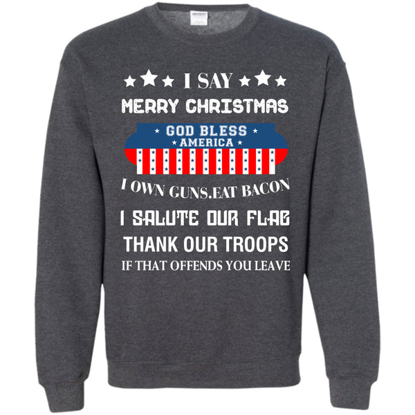 God Bless America T Shirt, Coolest Merry Christmas Sweatshirt