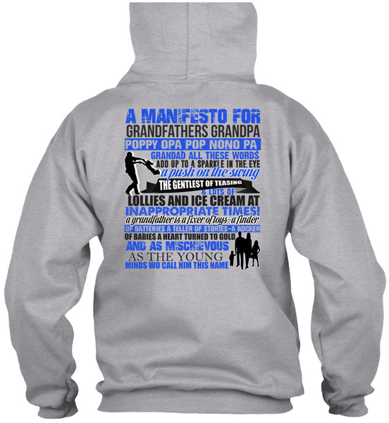 A Manifesto For Grandfathers Grandpa T Shirt, I Love My Kid T Shirt