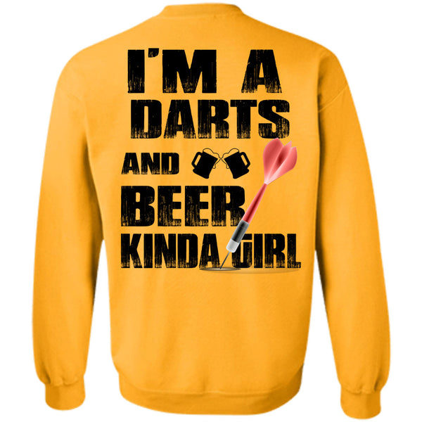 Being A Drinker T Shirt, I'm A Darts And Beer Kinda Girl Sweatshirt