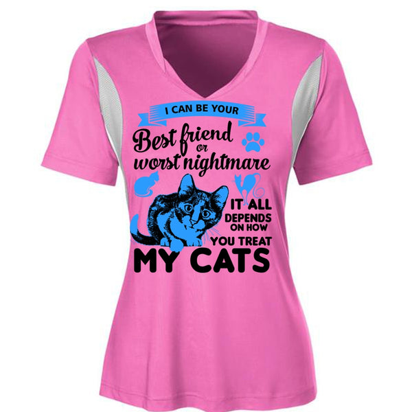 It All Depends On How You Treat My Cats T Shirt, I Love My Cat T Shirt