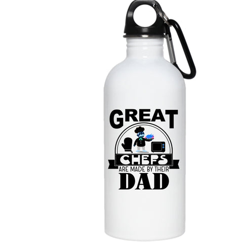 Great Chefs Are Made By Their Dad 20 oz Stainless Steel Bottle,I Love Dad Outdoor Sports Water Bottle