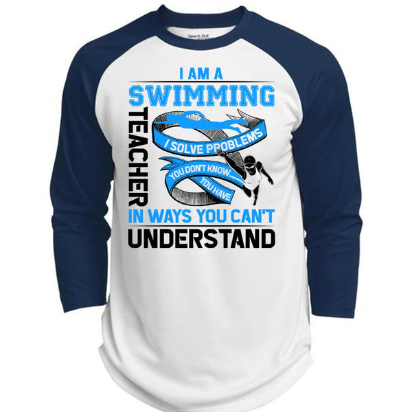 I Am A Swimming Teacher T Shirt, Being A Swimming T Shirt, Awesome T-Shirts  (Polyester Game Baseball Jersey)