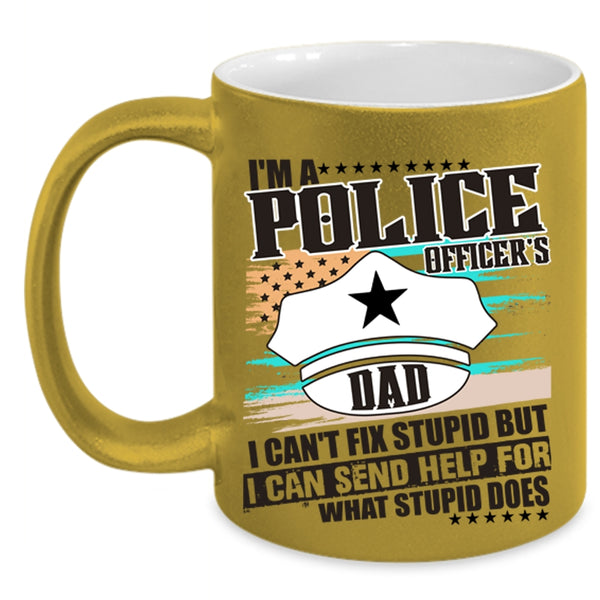 Awesome Police Officer's Dad Coffee Mug, I'm A Police Officer's Dad Accent Mug