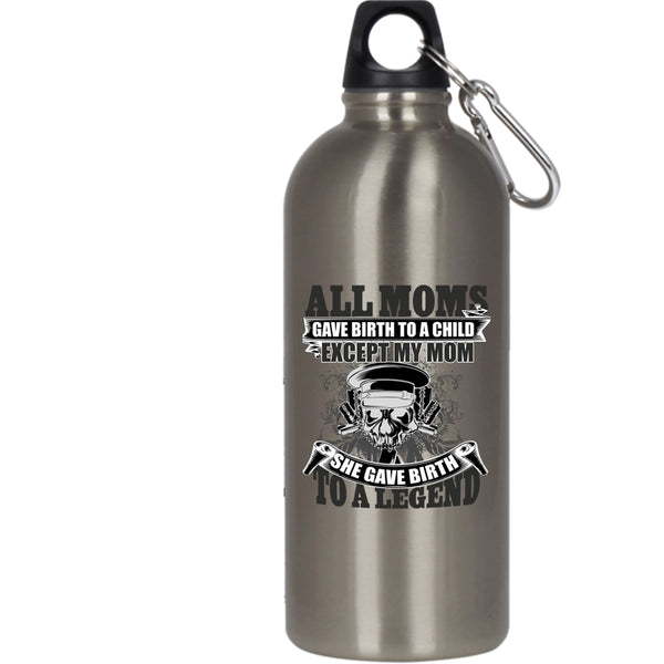 All Moms Gave Birth To A Child 20 oz Stainless Steel Bottle,She Gave Birth To A Police Outdoor Sports Water Bottle