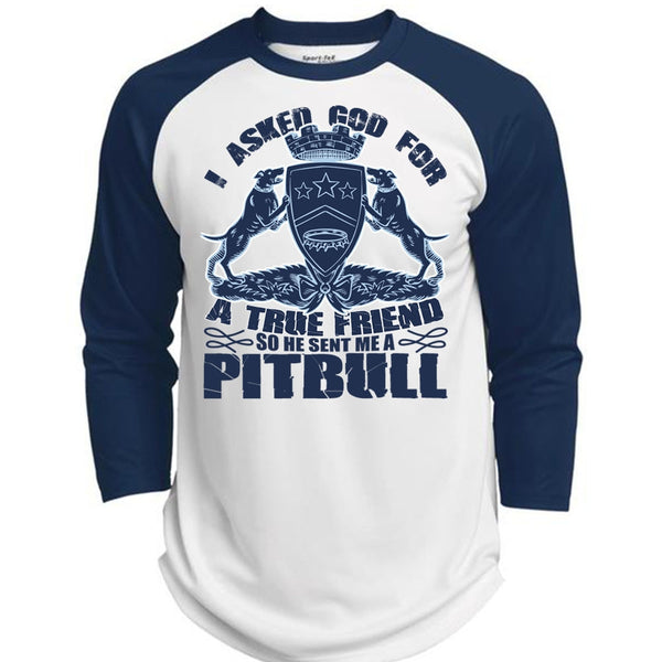 He Sent Me A Pit Bull T Shirt, I Love Pit Bull T Shirt, Awesome T-Shirts  (Polyester Game Baseball Jersey)