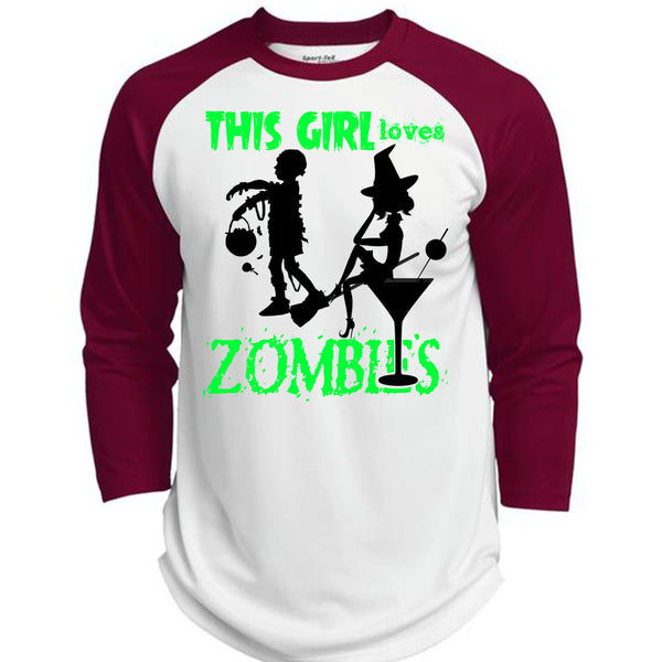 This Girl Loves Zombies T Shirt, Wait For Halloween T Shirt, Awesome T-Shirts  (Polyester Game Baseball Jersey)