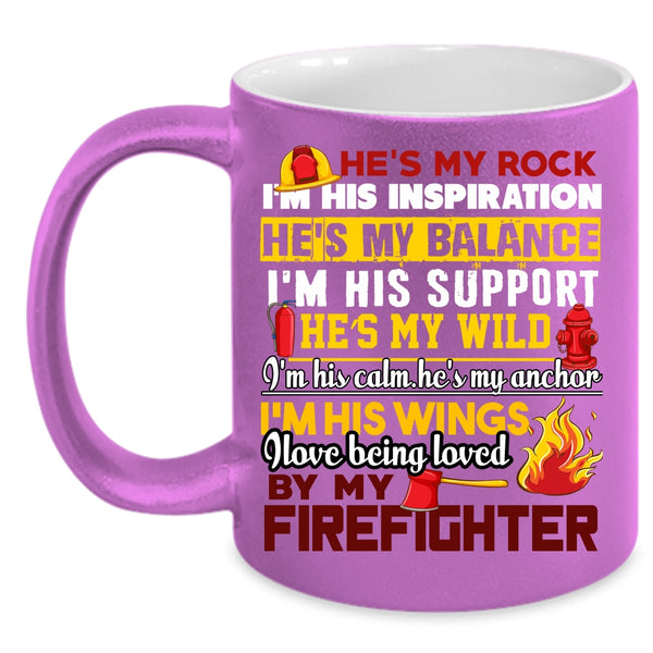 I Love Being Loved By My Firefighter Coffee Mug, Cool Couple Coffee Cup