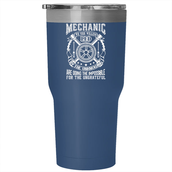 Mechanic T Shirt Tumbler 30 oz Stainless Steel, Best Gift For Mechanics Travel Mug
