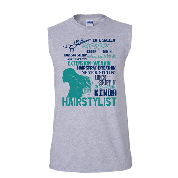 I'm A Hair Stylist T Shirt, Coolest Hair Stylist Tank Top (Men's Cotton Sleeveless)