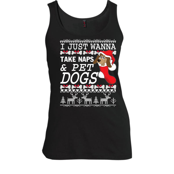 I Just Wanna Take Naps T Shirt, Take Nap & Pet Dogs Tank Top