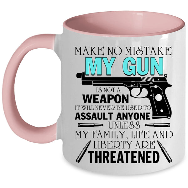 Gift For Dad Coffee Mug, My Family Life And Liberty Accent Mug