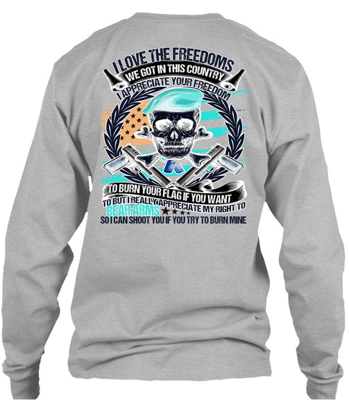 I Love The Freedoms T Shirt, I Love Veteran T Shirt