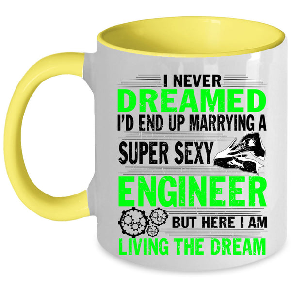 Just Married Coffee Mug, I'd End Up Marrying An Engineer Accent Mug