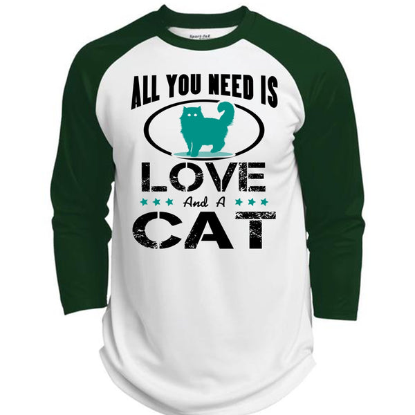All You Need Is Love And A Cat T Shirt, Cool Pets T Shirt, I Love Cat T Shirt  (Polyester Game Baseball Jersey)
