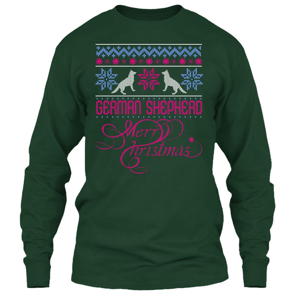 German Shepherd T Shirt, Merry Christmas T Shirt