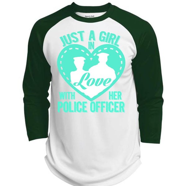 Just A Girl In Love With Her Police Officer T Shirt, I Love Police T Shirt, Awesome T-Shirts  (Polyester Game Baseball Jersey)