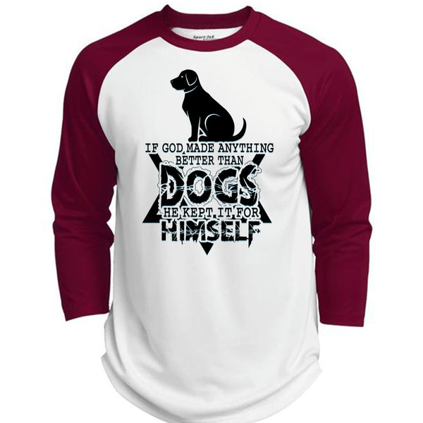 God Made Anything Better Than Dogs T Shirt, I Love Dog T Shirt, Awesome T-Shirts  (Polyester Game Baseball Jersey)