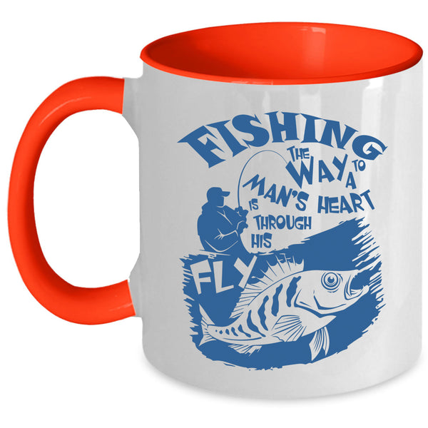 I Love Husband Coffee Mug, Fishing The Way To A Man's Heart Accent Mug