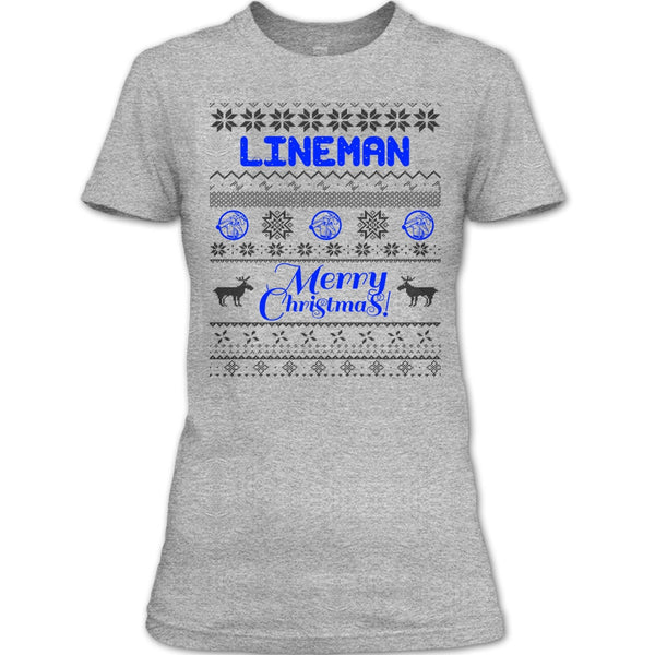 Lineman Merry Christmas T Shirt, Gift For Merry Christmas T Shirt