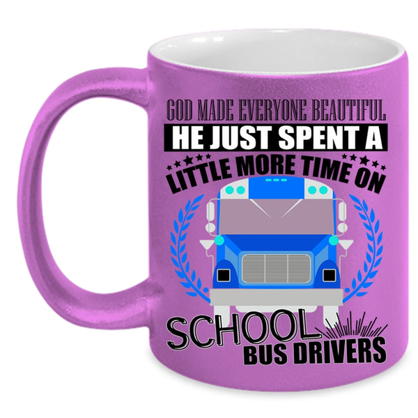 School Bus Drivers Coffee Mug, God Made Everyone Beautiful Accent Mug