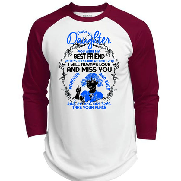 I Miss You Daughter T Shirt, I Love Daughter T Shirt, Awesome T-Shirts  (Polyester Game Baseball Jersey)