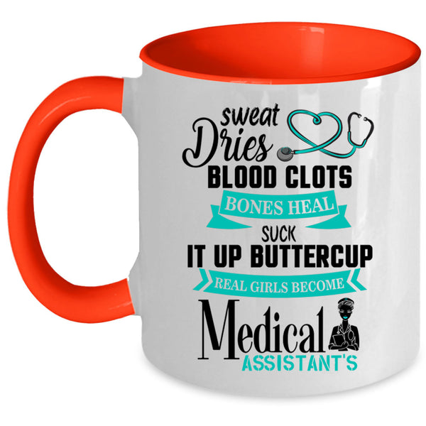 Cute Girls Coffee Mug, Real Girls Become Medical Assistant Accent Mug