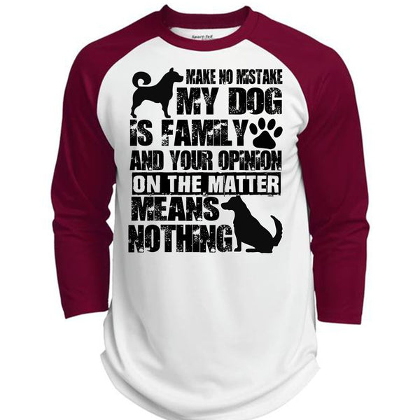 Make No Mistake My Dog Is Family T Shirt, I Love My Dog T Shirt, Awesome T-Shirts  (Polyester Game Baseball Jersey)