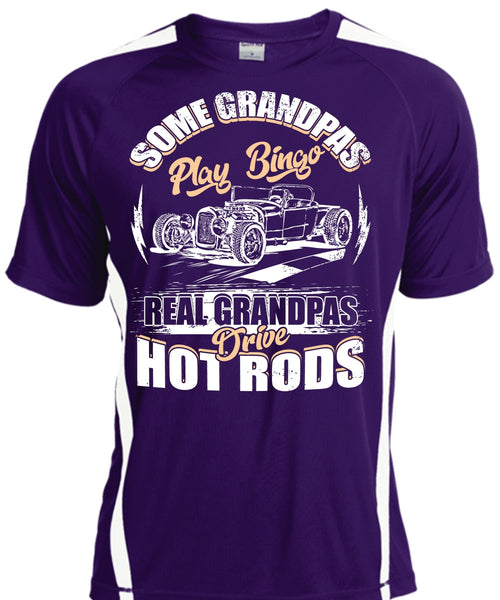 Real Grandpas Drive Hot Rod T Shirt, Grandpas Play Bingo T Shirt, Cool Shirt