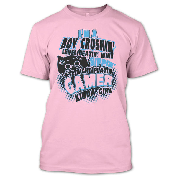 I'm A Boy Crushin' T Shirt, Coolest Gaming Girl T Shirt