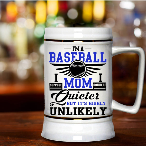 Cool Gift For Baseball Mom Beer Stein 22oz, I'm A Baseball Mom Beer Mug