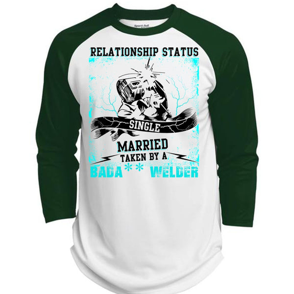 Married Taken By A Welder T Shirt, I Love Welding T Shirt, Awesome T-Shirts  (Polyester Game Baseball Jersey)
