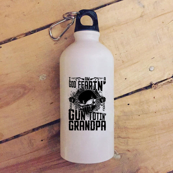 I Am A God Fearing Gun Toting Grandpa 20 oz Stainless Steel Bottle,Cool Grandpa Outdoor Sports Water Bottle