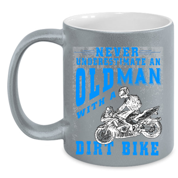 Awesome Grandpas Coffee Mug, Old Man With A Dirt Bike Accent Mug