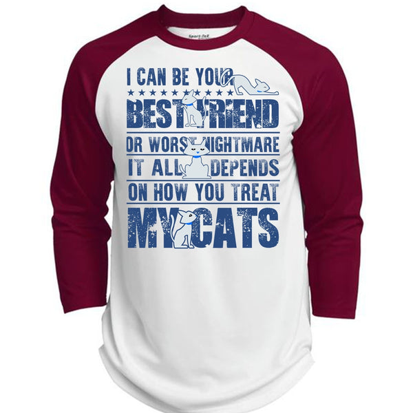You Treat My Cats T Shirt, I Love My Cat T Shirt, Awesome T-Shirts  (Polyester Game Baseball Jersey)