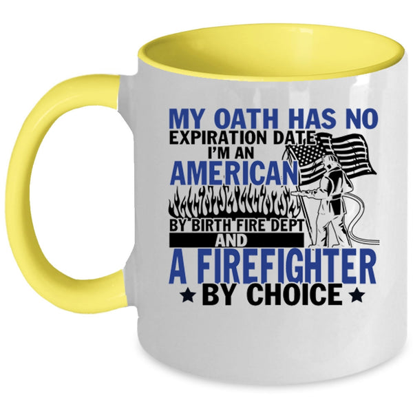 American Flag Coffee Mug, I'm An American And A Firefighter Accent Mug