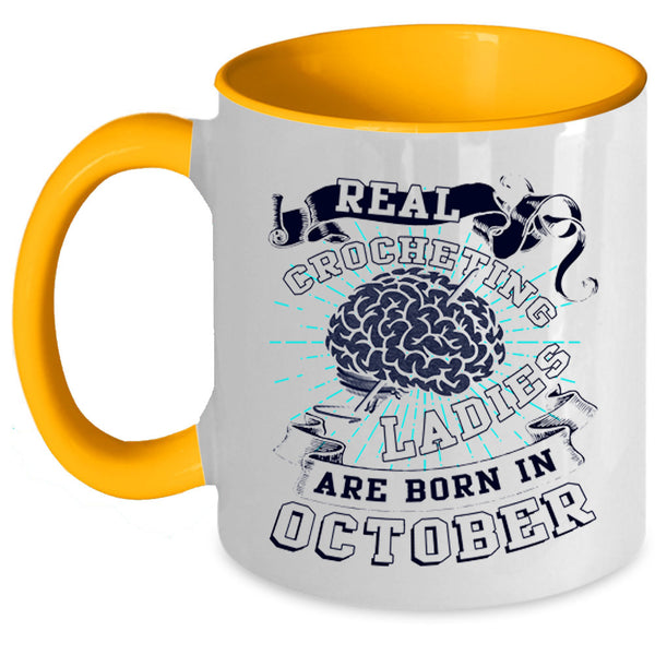 Born In October Coffee Mug, Real Crocheting Ladies Accent Mug