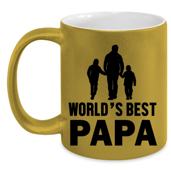Best Papa Ever Coffee Mug, World's Best Papa Accent Mug