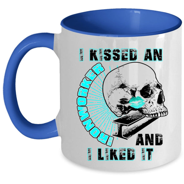I Love Ironworker Coffee Mug, I Kissed An Ironworker And I Like It Accent Mug