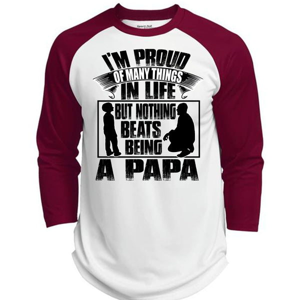 Nothing Beats Being A Papa T Shirt, I Love Papa T Shirt, Awesome T-Shirts  (Polyester Game Baseball Jersey)